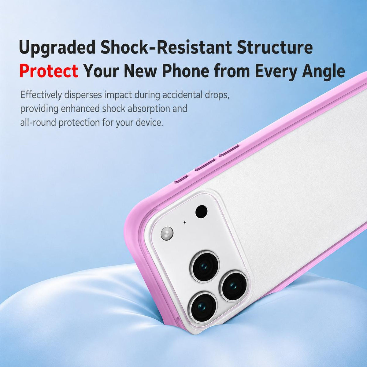 For iPhone 18 Pro Silicone Frame Bumper Frosted Back Panel Phone Case - White - EDA010237202A