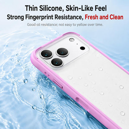 For iPhone 18 Silicone Frame Bumper Frosted Back Panel Phone Case - White - EDA010237201A