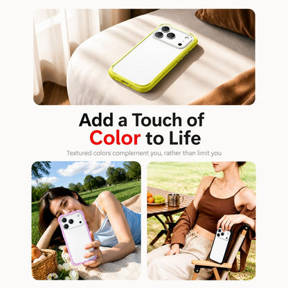 For iPhone 18 Silicone Frame Bumper Frosted Back Panel Phone Case - White - EDA010237201A