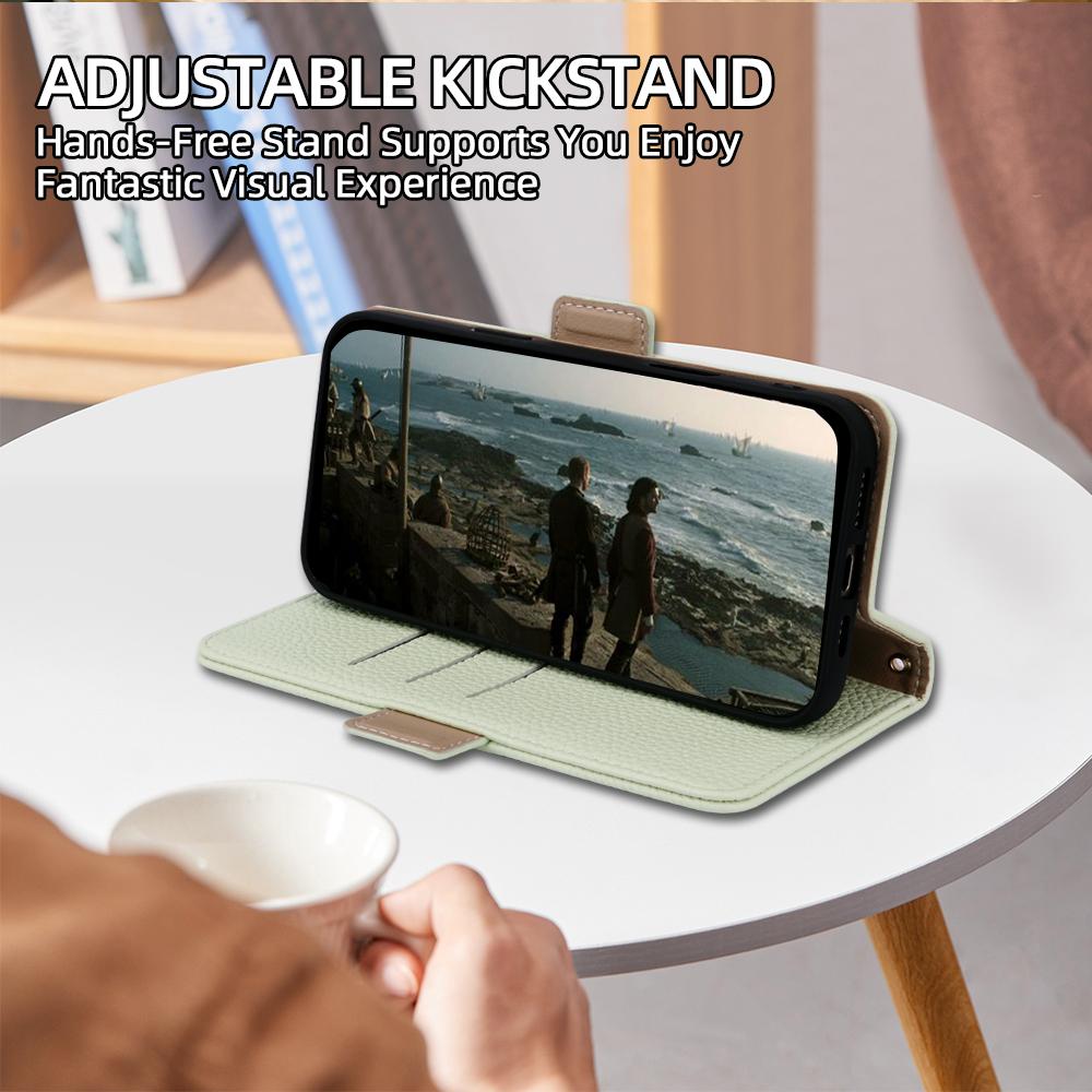 For iPhone 18 Pro Max / 17 Pro Max Bunny Ears Side Magnetic Clasp Vegan Leather Phone Case with Wrist Strap - Green - EDA010237917B