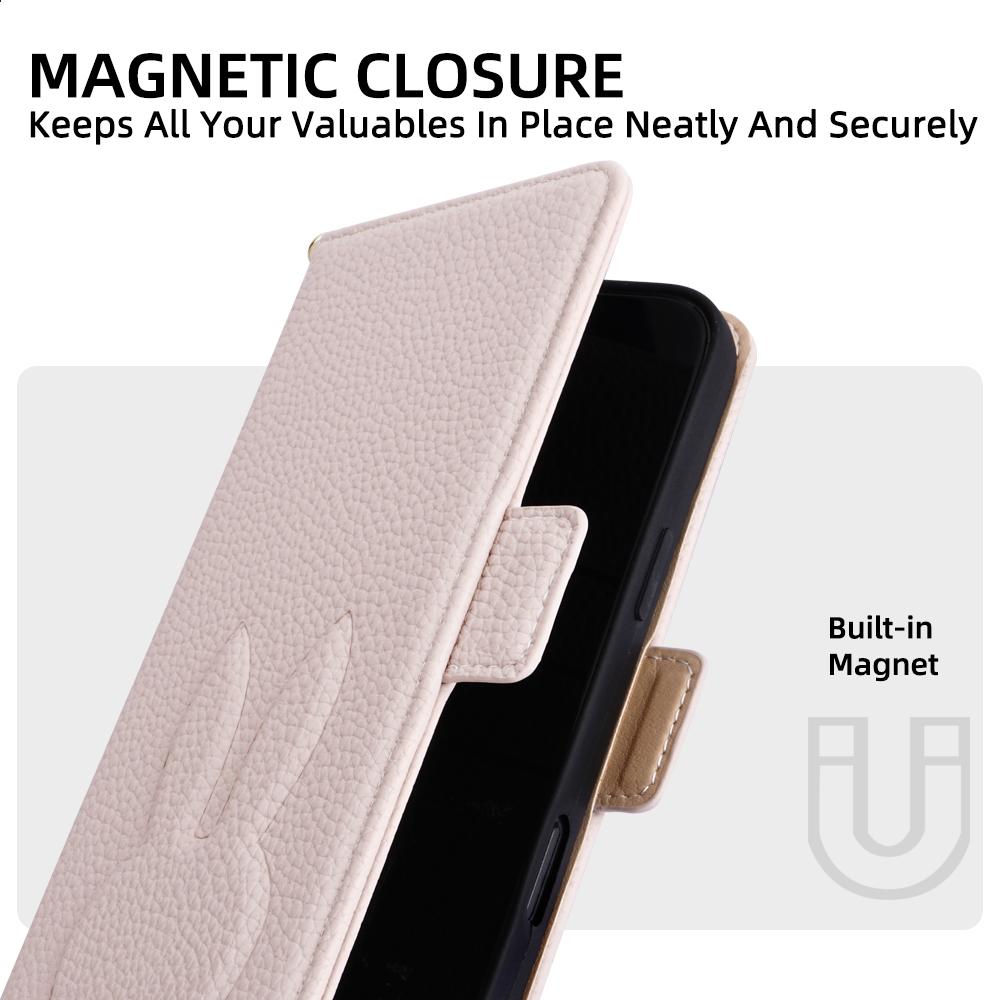 For iPhone 18 Pro Max / 17 Pro Max Bunny Ears Side Magnetic Clasp Vegan Leather Phone Case with Wrist Strap - Light Pink - EDA010237917E