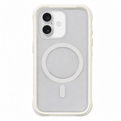 For iPhone 18 Silicone Frame Bumper Magnetic Frosted Back Panel Phone Case - White - EDA010243001A