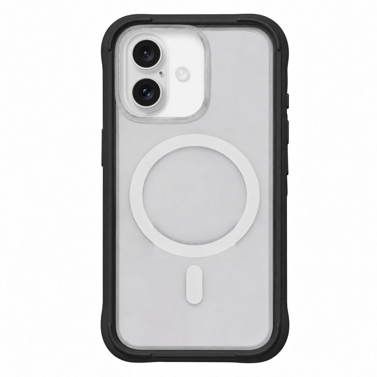 For iPhone 18 Silicone Frame Bumper Magnetic Frosted Back Panel Phone Case - Black - EDA010243001B
