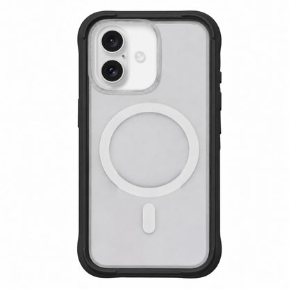 For iPhone 18 Silicone Frame Bumper Magnetic Frosted Back Panel Phone Case - Black - EDA010243001B