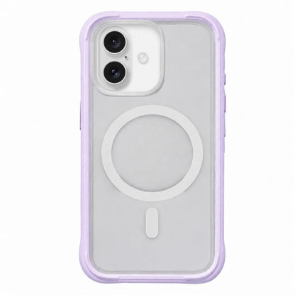 For iPhone 18 Silicone Frame Bumper Magnetic Frosted Back Panel Phone Case - Morandi Purple - EDA010243001E