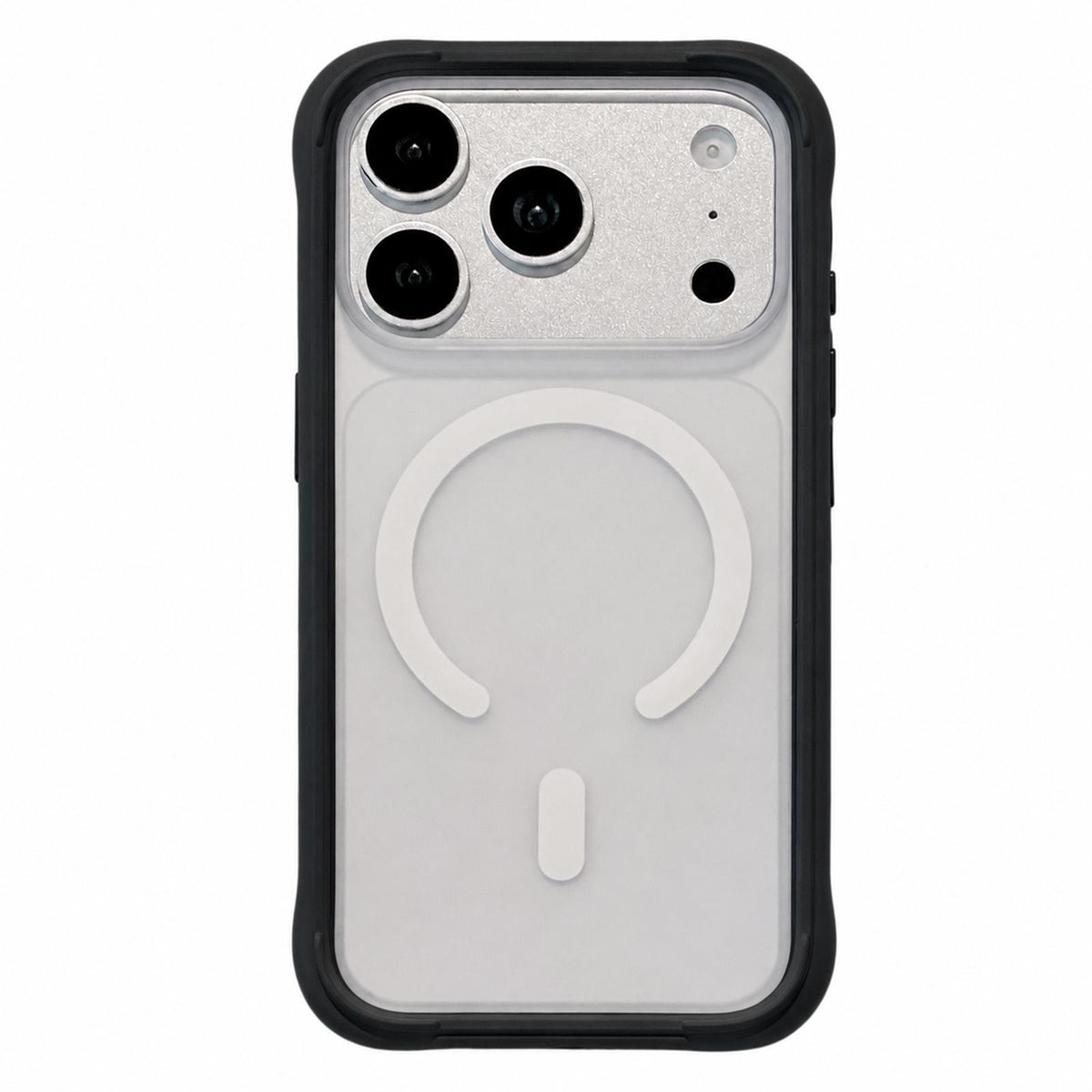 For iPhone 18 Pro Silicone Frame Bumper Magnetic Frosted Back Panel Phone Case - Black - EDA010243002B