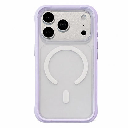 For iPhone 18 Pro Silicone Frame Bumper Magnetic Frosted Back Panel Phone Case - Morandi Purple - EDA010243002E