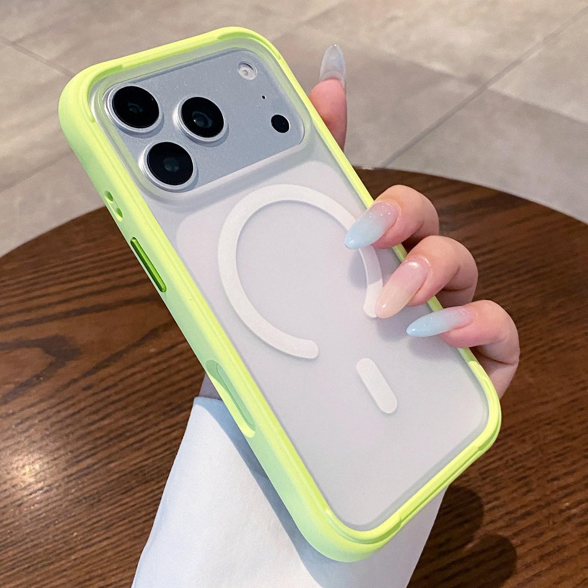 For iPhone 18 Pro Silicone Frame Bumper Magnetic Frosted Back Panel Phone Case - Green - EDA010243002F