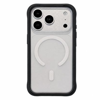For iPhone 17 Pro Max Silicone Frame Bumper Magnetic Frosted Back Panel Phone Case - Black - EDA010243004B