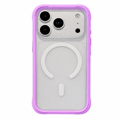 For iPhone 17 Pro Max Silicone Frame Bumper Magnetic Frosted Back Panel Phone Case - Purple - EDA010243004D