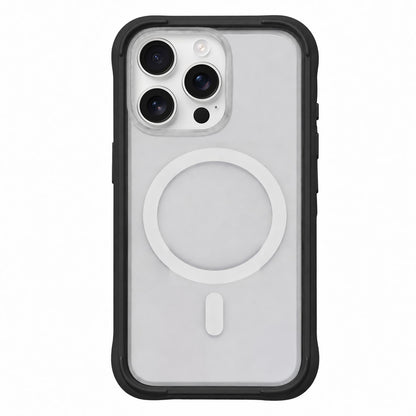 For iPhone 16 Pro Max Silicone Frame Bumper Magnetic Frosted Back Panel Phone Case - Black - EDA010243007B