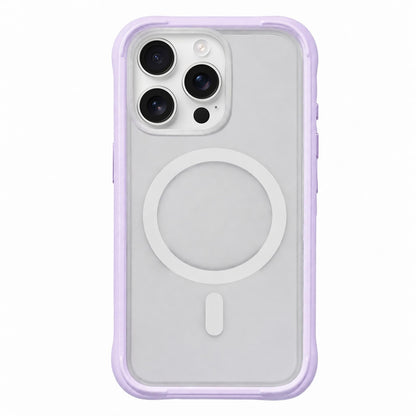 For iPhone 16 Pro Max Silicone Frame Bumper Magnetic Frosted Back Panel Phone Case - Morandi Purple - EDA010243007E