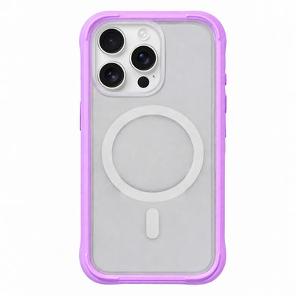 For iPhone 16 Pro Silicone Frame Bumper Magnetic Frosted Back Panel Phone Case - Purple - EDA010243008D