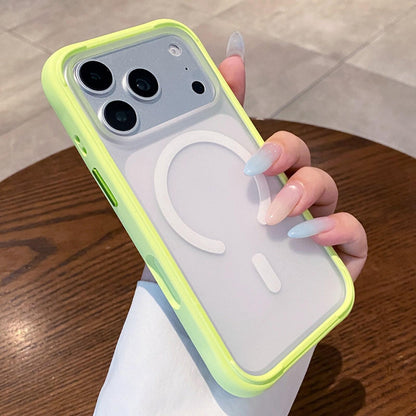 For iPhone 16 Silicone Frame Bumper Magnetic Frosted Back Panel Phone Case - Green - EDA010243009F