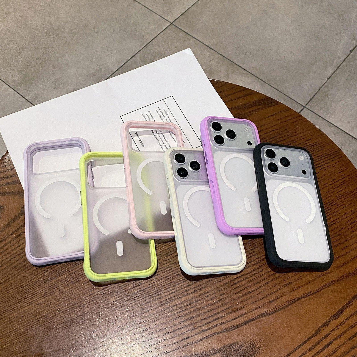For iPhone 16 Pro Silicone Frame Bumper Magnetic Frosted Back Panel Phone Case - White - EDA010243008A
