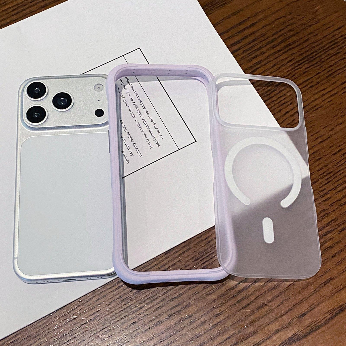 For iPhone 16 Silicone Frame Bumper Magnetic Frosted Back Panel Phone Case - White - EDA010243009A