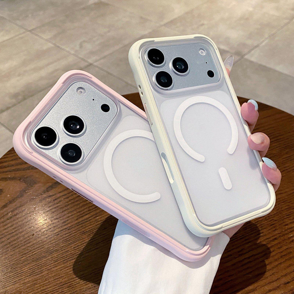 For iPhone 16 Silicone Frame Bumper Magnetic Frosted Back Panel Phone Case - White - EDA010243009A