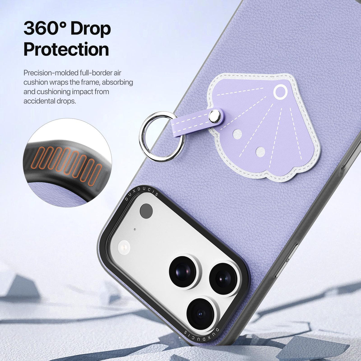 For iPhone 18 Pro Max / 17 Pro Max DUX DUCIS LUVY Series Ring Phone Case with Lanyard - Lilac Purple Shell - EDA010244202C
