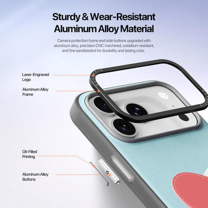 For iPhone 18 Pro Max / 17 Pro Max DUX DUCIS LUVY Series Ring Phone Case with Lanyard - Sky Blue Heart - EDA010244202D