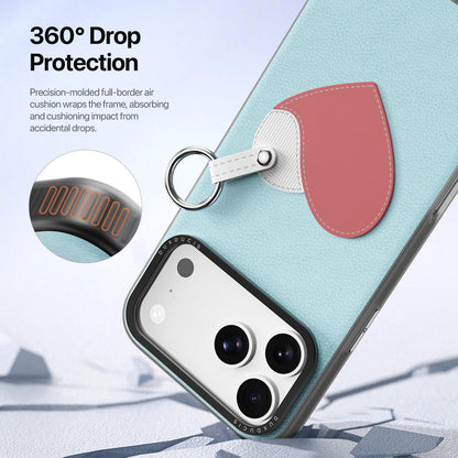 For iPhone 18 Pro Max / 17 Pro Max DUX DUCIS LUVY Series Ring Phone Case with Lanyard - Sky Blue Heart - EDA010244202D