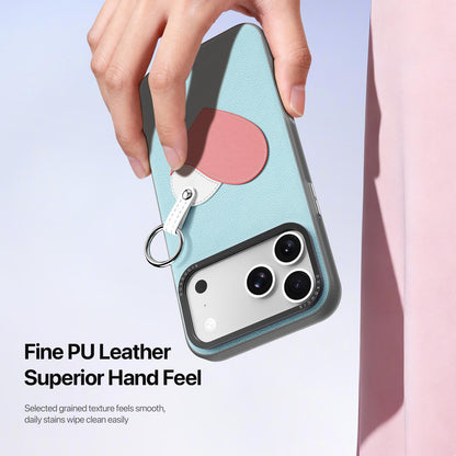 For iPhone 18 Pro Max / 17 Pro Max DUX DUCIS LUVY Series Ring Phone Case with Lanyard - Sky Blue Heart - EDA010244202D