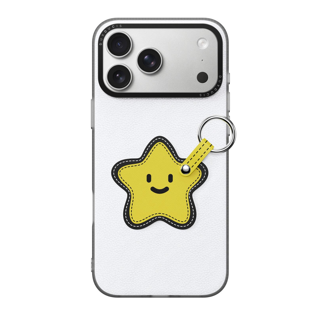 For iPhone 18 Pro Max / 17 Pro Max DUX DUCIS LUVY Series Ring Phone Case with Lanyard - Snow White Star - EDA010244202E