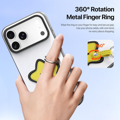 For iPhone 18 Pro Max / 17 Pro Max DUX DUCIS LUVY Series Ring Phone Case with Lanyard - Snow White Star - EDA010244202E