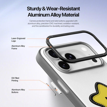 For iPhone 18 Pro Max / 17 Pro Max DUX DUCIS LUVY Series Ring Phone Case with Lanyard - Snow White Star - EDA010244202E
