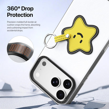 For iPhone 18 Pro Max / 17 Pro Max DUX DUCIS LUVY Series Ring Phone Case with Lanyard - Snow White Star - EDA010244202E