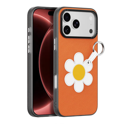 For iPhone 18 Pro Max / 17 Pro Max DUX DUCIS LUVY Series Ring Phone Case with Lanyard - Warm Orange Daisy - EDA010244202F