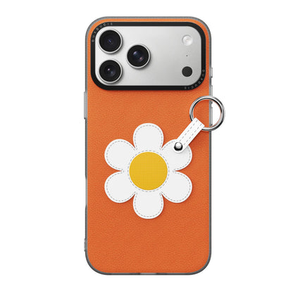 For iPhone 18 Pro Max / 17 Pro Max DUX DUCIS LUVY Series Ring Phone Case with Lanyard - Warm Orange Daisy - EDA010244202F
