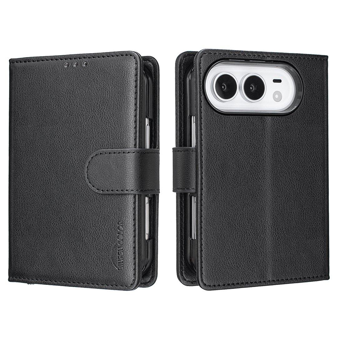 For iPhone Duo Litchi Texture RFID Anti-theft Leather Phone Case - Black - EDA010245801A