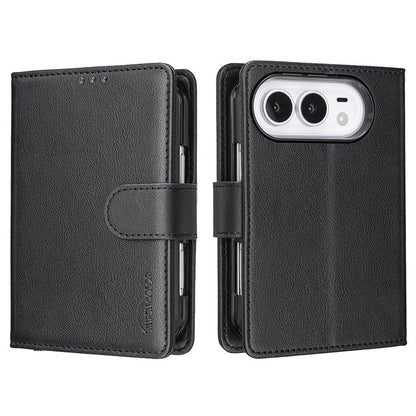 For iPhone Duo Litchi Texture RFID Anti-theft Leather Phone Case - Black - EDA010245801A