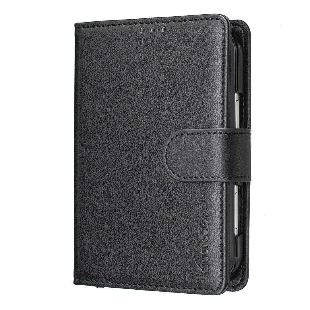 For iPhone Duo Litchi Texture RFID Anti-theft Leather Phone Case - Black - EDA010245801A