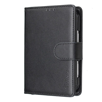 For iPhone Duo Litchi Texture RFID Anti-theft Leather Phone Case - Black - EDA010245801A
