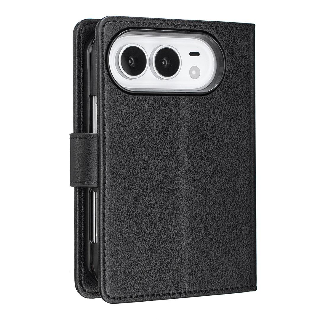For iPhone Duo Litchi Texture RFID Anti-theft Leather Phone Case - Black - EDA010245801A