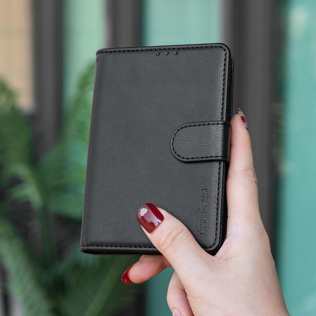 For iPhone Duo Litchi Texture RFID Anti-theft Leather Phone Case - Black - EDA010245801A