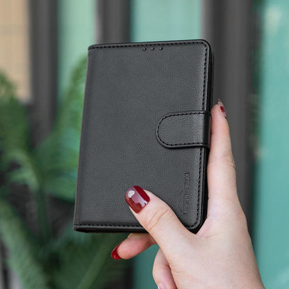 For iPhone Duo Litchi Texture RFID Anti-theft Leather Phone Case - Black - EDA010245801A