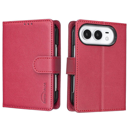 For iPhone Duo Litchi Texture RFID Anti-theft Leather Phone Case - Red - EDA010245801B