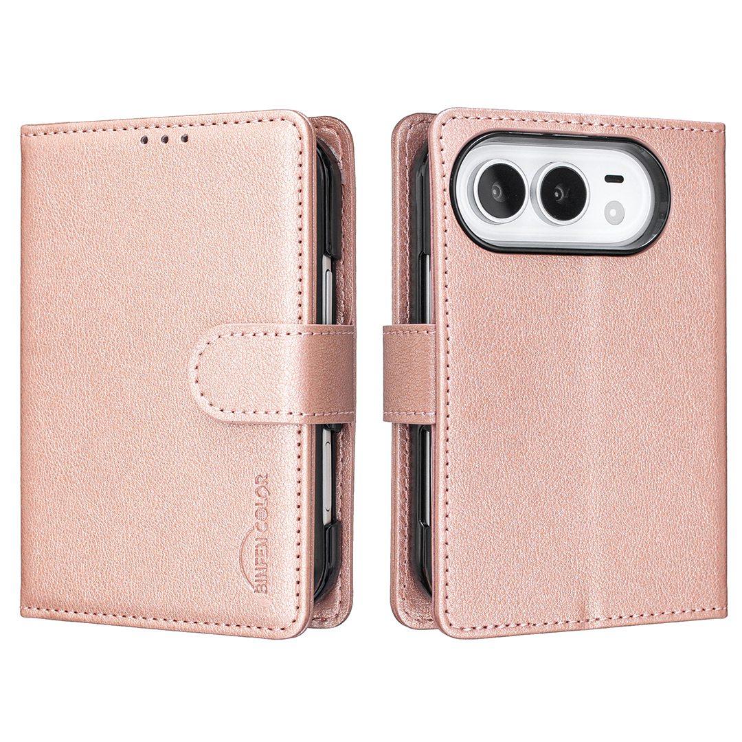 For iPhone Duo Litchi Texture RFID Anti-theft Leather Phone Case - Gold - EDA010245801C