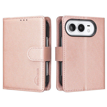 For iPhone Duo Litchi Texture RFID Anti-theft Leather Phone Case - Gold - EDA010245801C