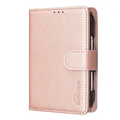 For iPhone Duo Litchi Texture RFID Anti-theft Leather Phone Case - Gold - EDA010245801C