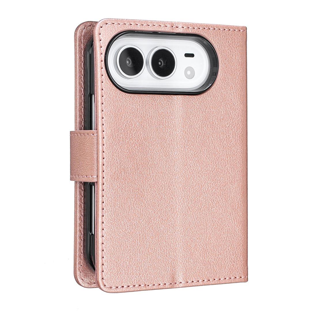 For iPhone Duo Litchi Texture RFID Anti-theft Leather Phone Case - Gold - EDA010245801C