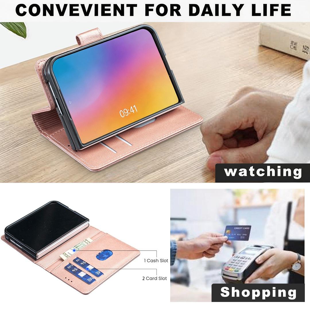 For iPhone Duo Litchi Texture RFID Anti-theft Leather Phone Case - Gold - EDA010245801C