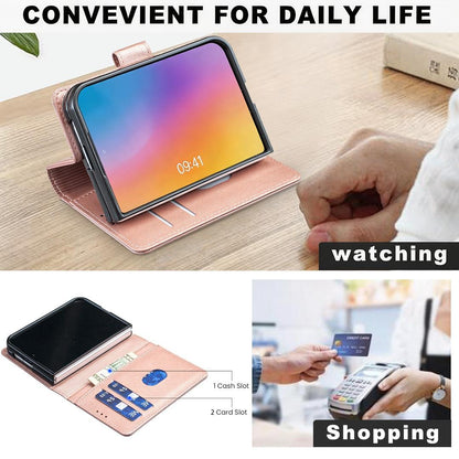 For iPhone Duo Litchi Texture RFID Anti-theft Leather Phone Case - Gold - EDA010245801C