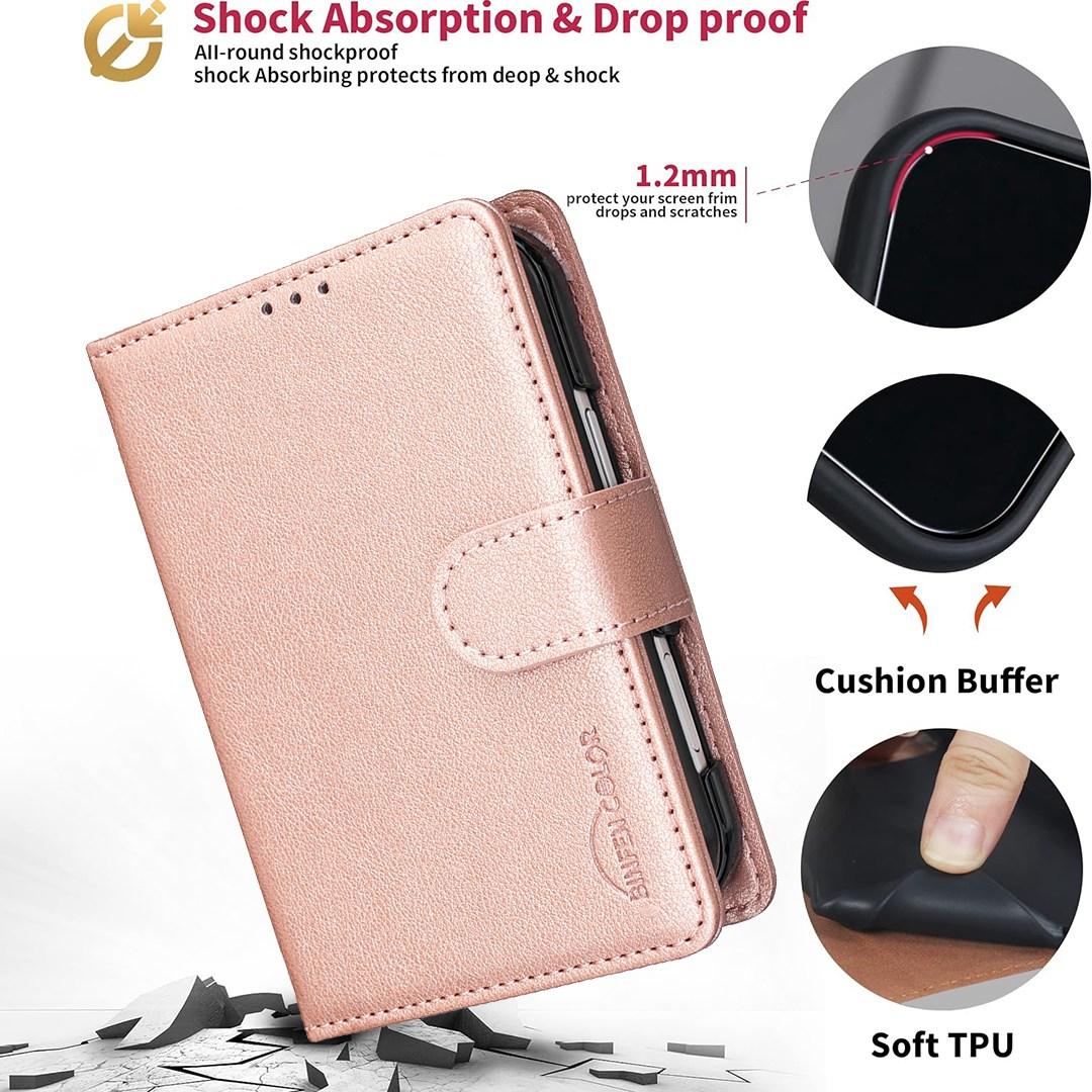 For iPhone Duo Litchi Texture RFID Anti-theft Leather Phone Case - Gold - EDA010245801C
