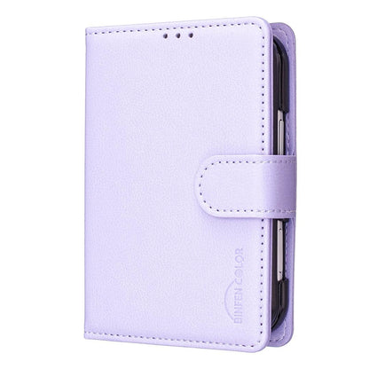 For iPhone Duo Litchi Texture RFID Anti-theft Leather Phone Case - Purple - EDA010245801D