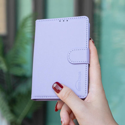 For iPhone Duo Litchi Texture RFID Anti-theft Leather Phone Case - Purple - EDA010245801D