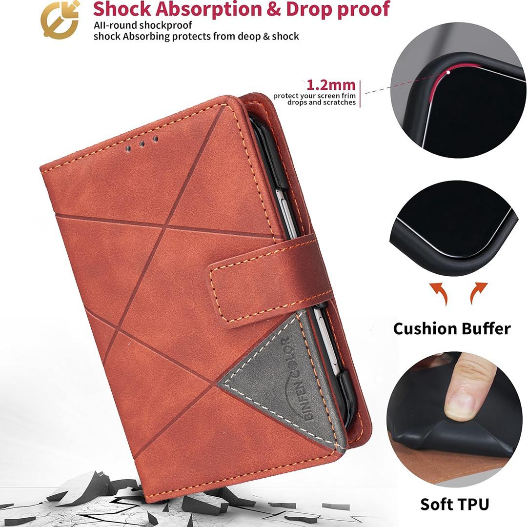 For iPhone Duo Magnetic Buckle Rhombus Texture Leather Phone Case - Brown - EDA010246401D