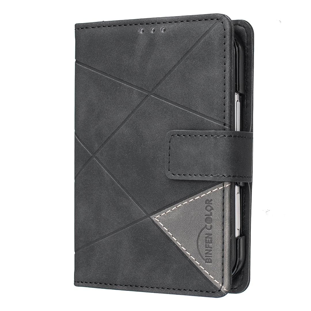 For iPhone Duo Magnetic Buckle Rhombus Texture Leather Phone Case - Black - EDA010246401F